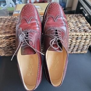 Salvatore Ferragamo Burgundy Oxfords